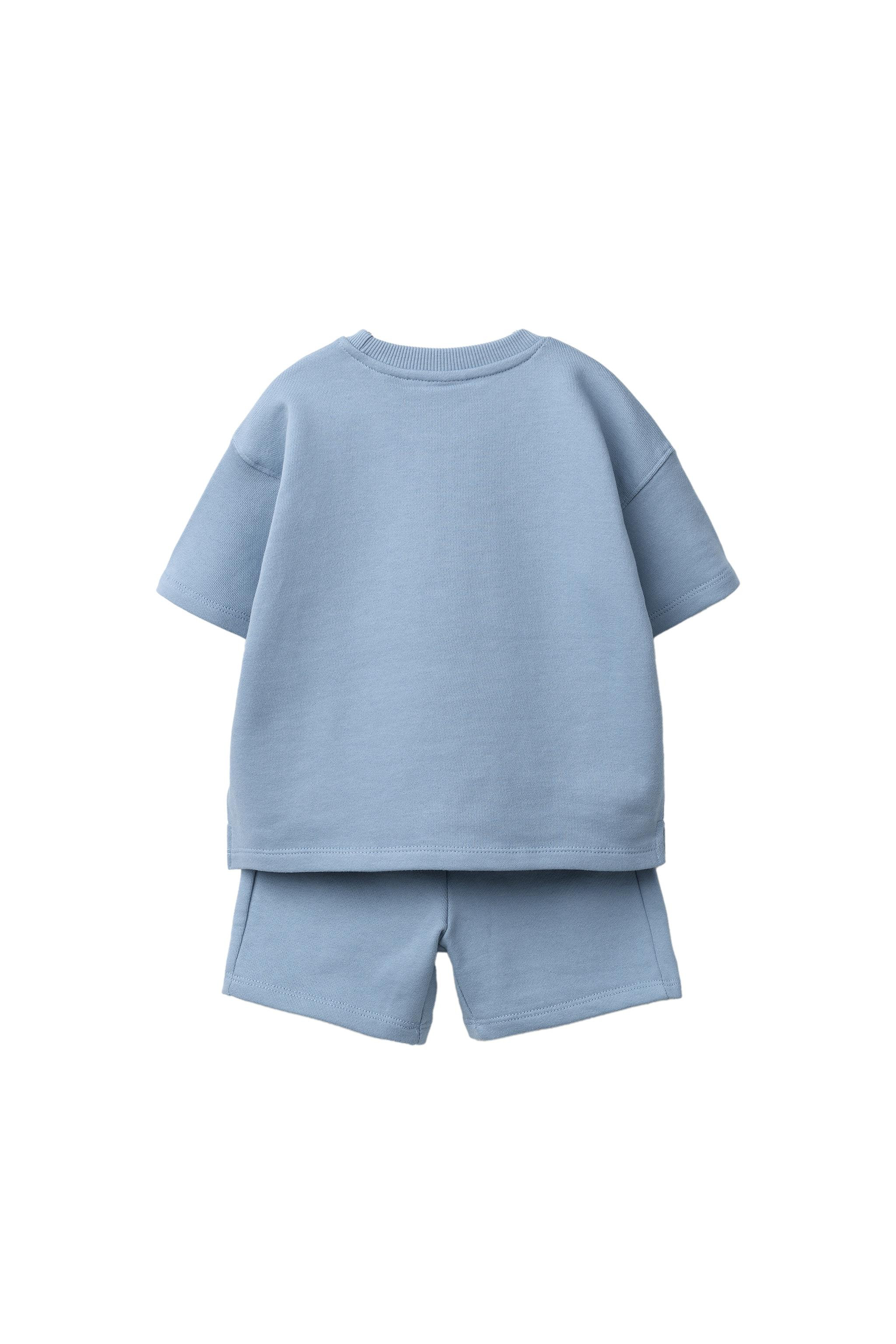 JOGGING T-SHIRT AND BERMUDA SET WITH LABEL | Zara US