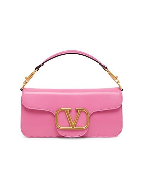 VLogo Leather Shoulder Bag | Saks Fifth Avenue