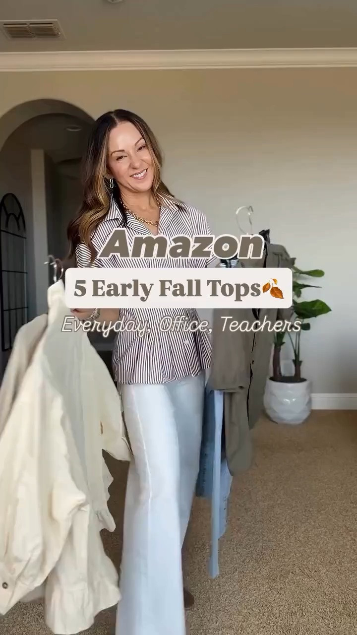 Early fall tops that work now and layer easily once the temperatures drop 🍂 These Amazon finds are great for everyday outfits, teaching, or casual office days, with sleeve coverage and lightweight fabrics that make them easy to wear through the season.

For reference, I’m 5’1”, 108 lbs. Everything is unaltered.

early fall tops, Amazon fall fashion, tops with sleeves, teacher outfits, casual workwear, fall work outfits, petite fall fashion, everyday fall style, transitional tops, fall wardrobe staples, EverydayHolly

#LTKootd #LTKSeasonal #LTKOver40