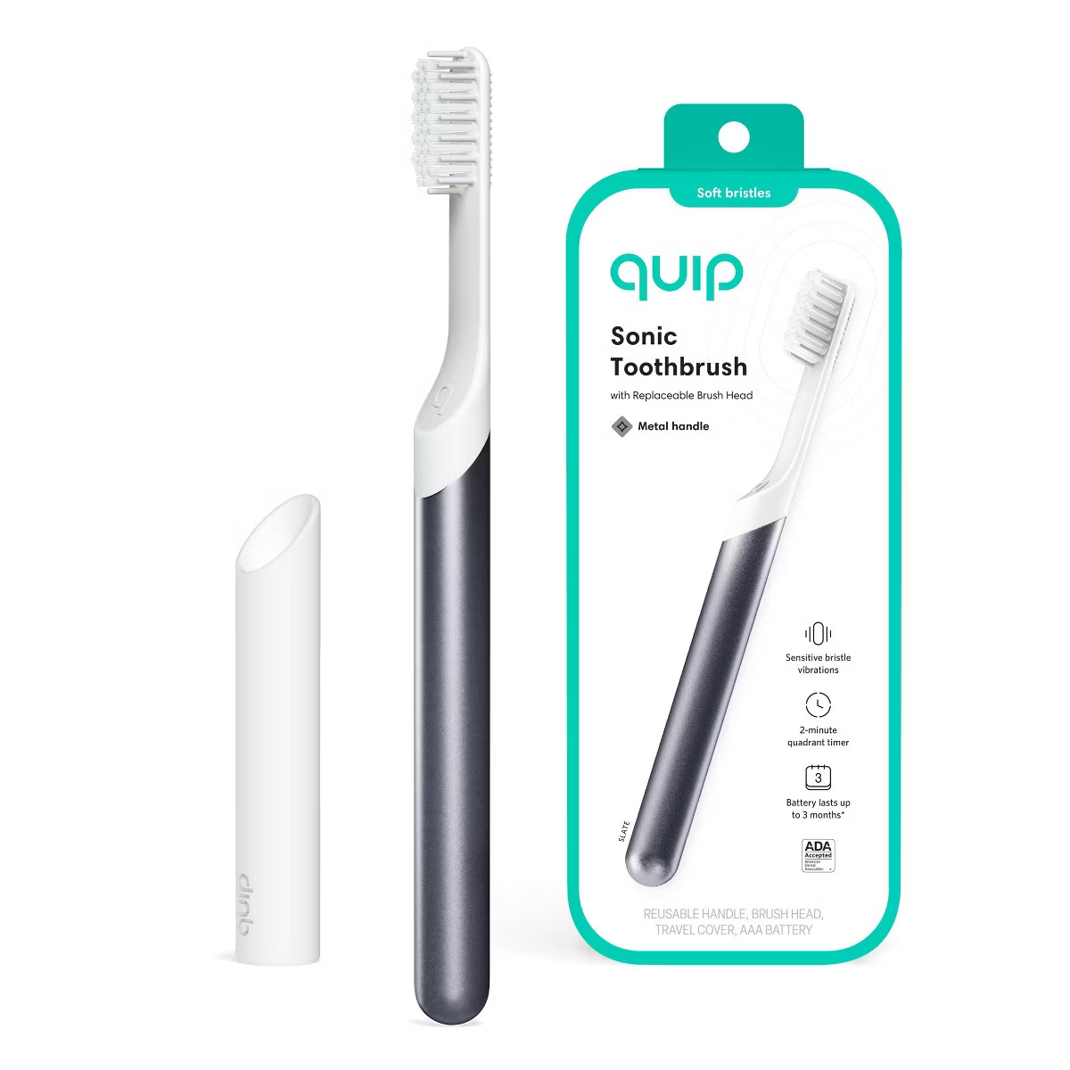quip Sonic Electric Metal Toothbrush and Travel Case | Target