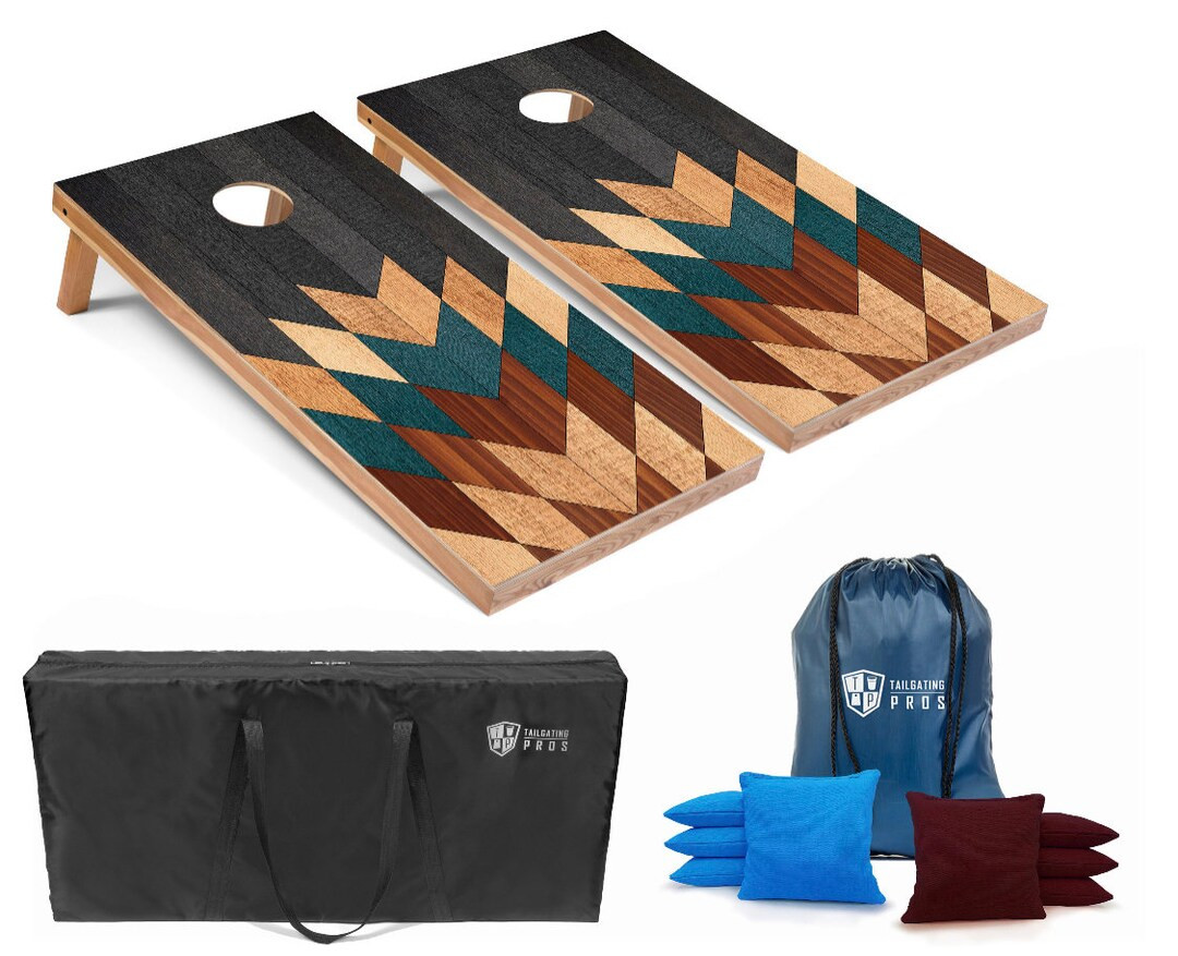 Tailgating Pros 4’x2’ Wooden Pixels Cornhole Boards W/ Carrying Case, Optional Light Package ... | Etsy (US)