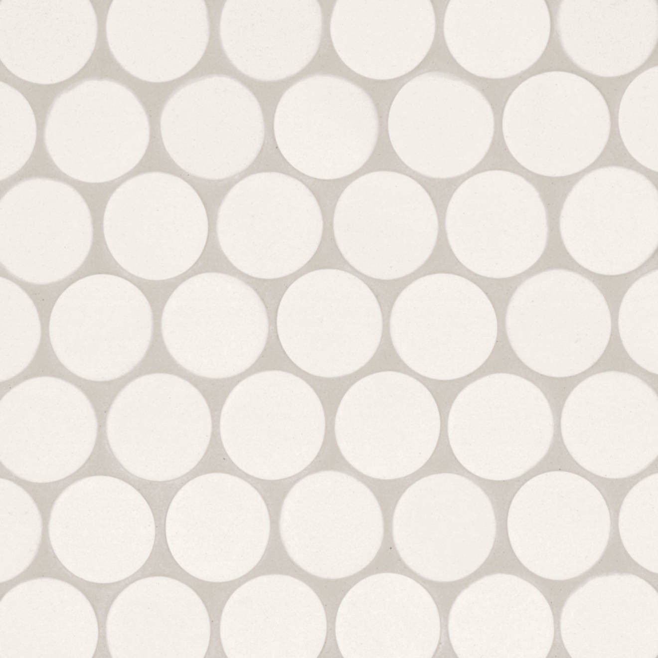 Makoto 2" Round Matte Porcelain Mosaic Tile in Shoji White | Bedrosians Tile and Stone