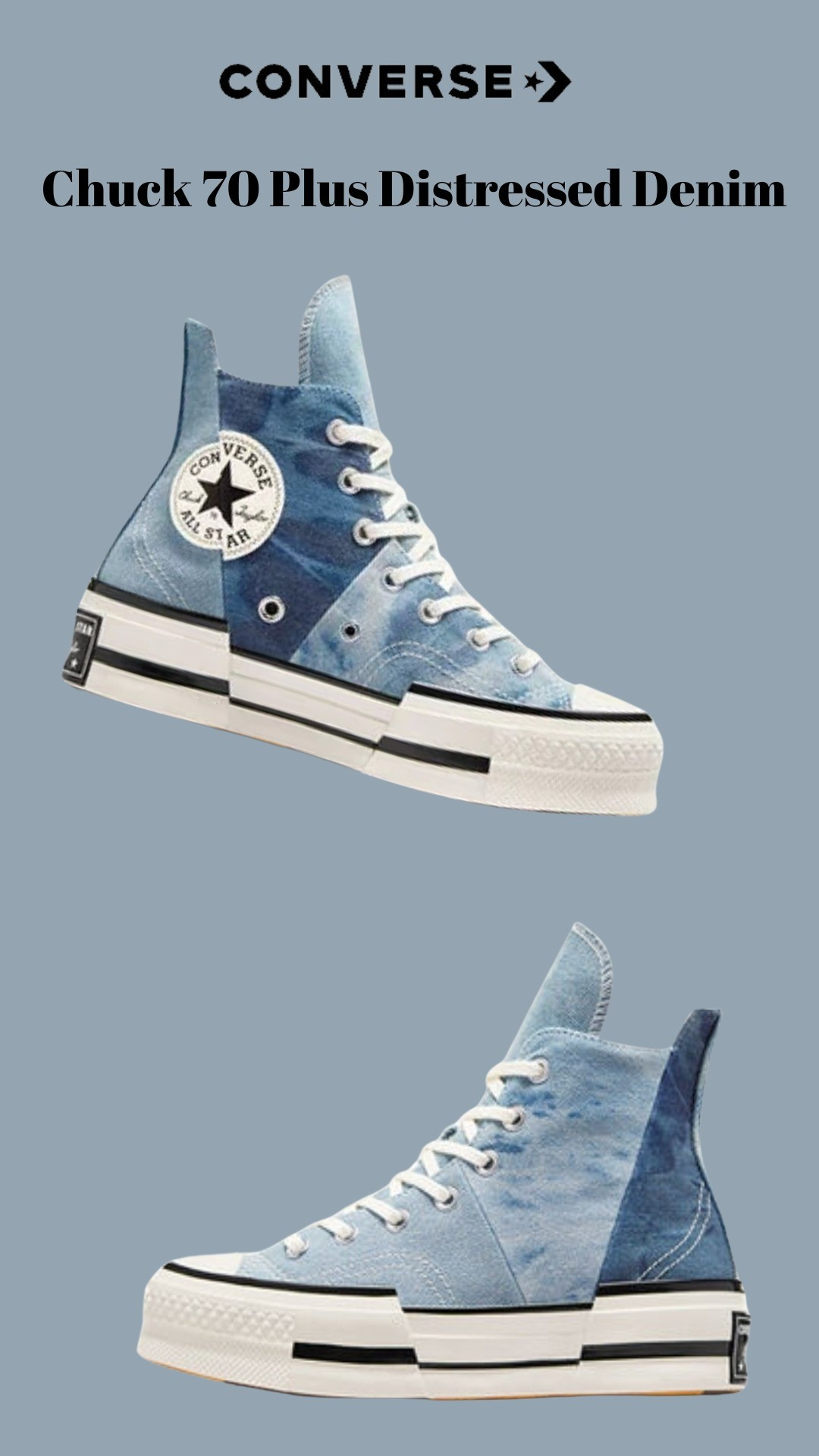 Chuck 70 Plus Distressed Denim.  

#LTKShoeCrush #LTKStyleTip