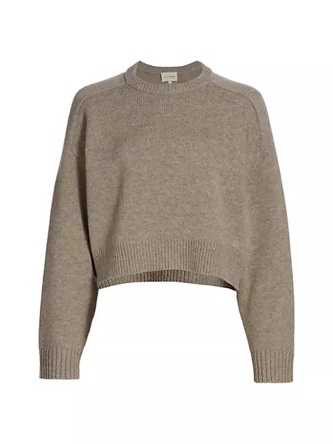 Crewneck Wool & Cashmere Cropped Sweater | Saks Fifth Avenue