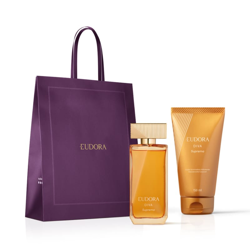 Combo Diva Suprema: Desodorante Colônia 100ml + Loção Iluminadora Hidratante 150ml + Sacola M ... | Eudora (BR)