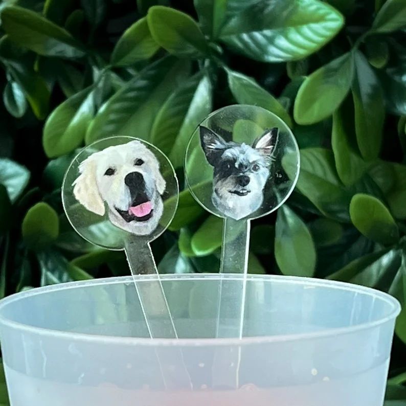 Dog Stir Stick for Wedding, Dog Drink Stirrer, Dog Signature Drink, Acrylic Cocktail Stirrers, Pe... | Etsy (US)