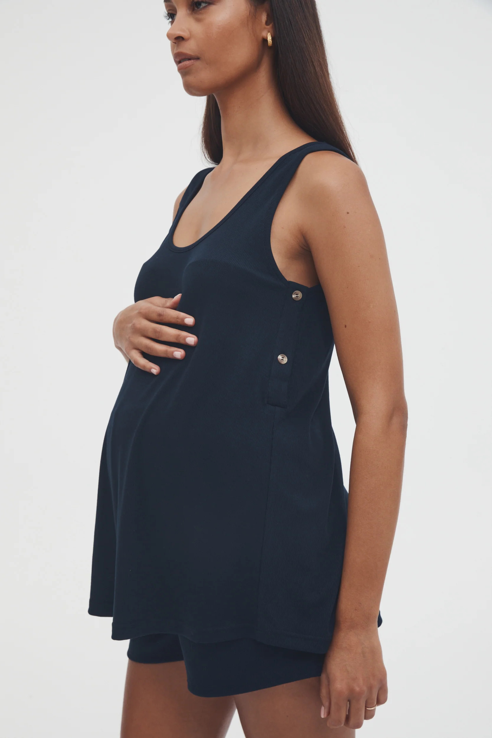 Scoop Neck Rib Tank (Navy) - FINAL SALE | Legoe Heritage Maternity APAC