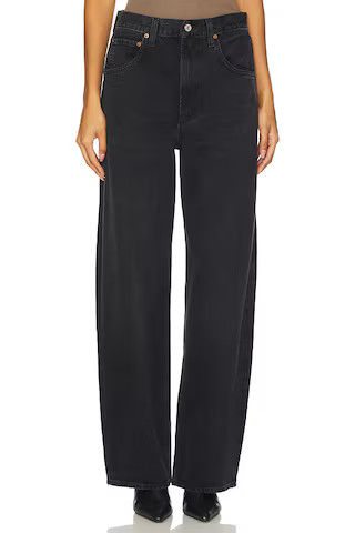 AGOLDE Low Curve Wide Leg Jeans in Black Tar from Revolve.com | Revolve Clothing (Global)
