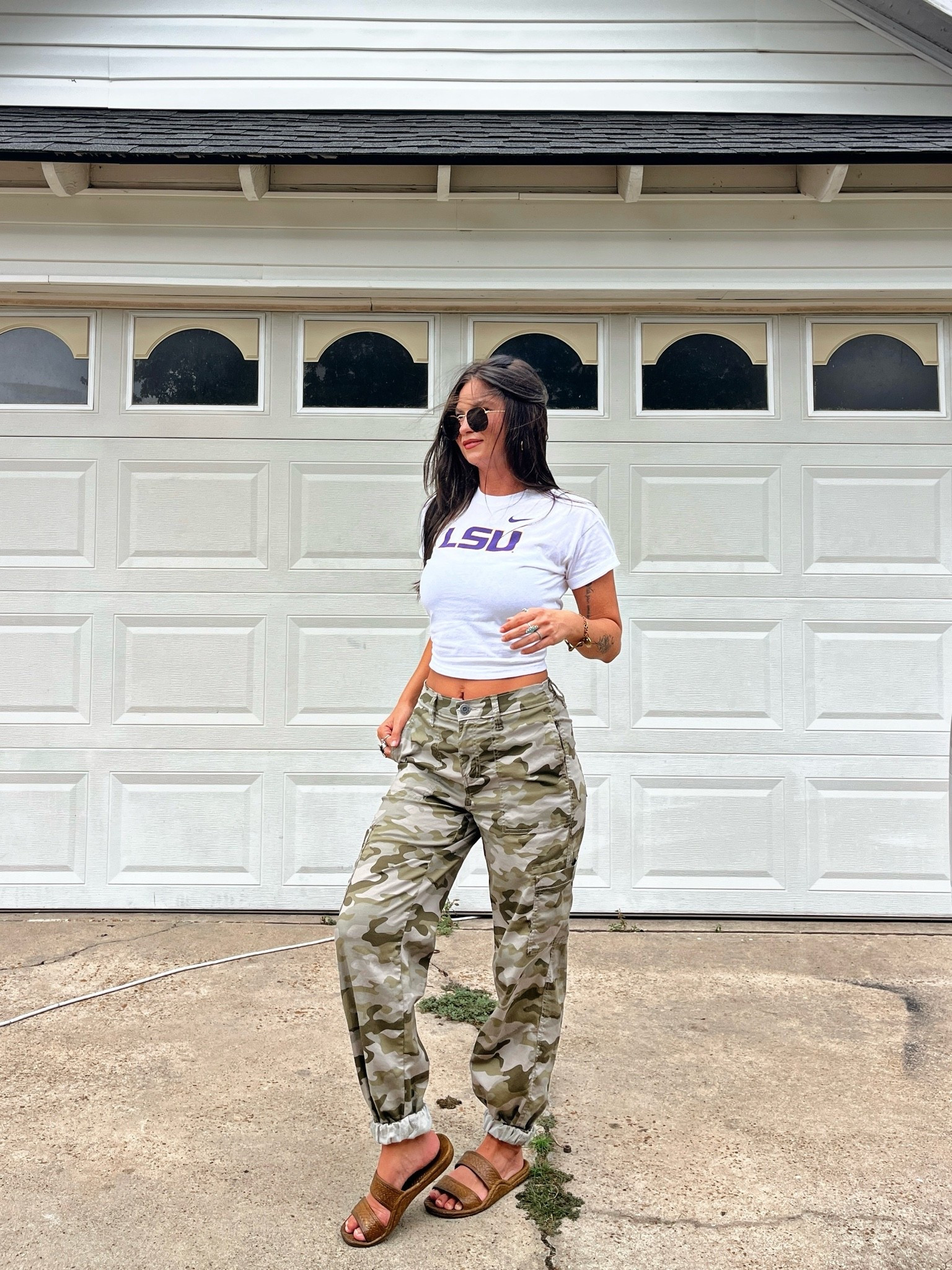 Game day outfit! Wearing small shirt (it’s girls I tied the back to make it tighter) and small in pants! Absolutely love the camo joggers. They are super comfortable

#LTKootd #LTKSeasonal #LTKSaleAlert