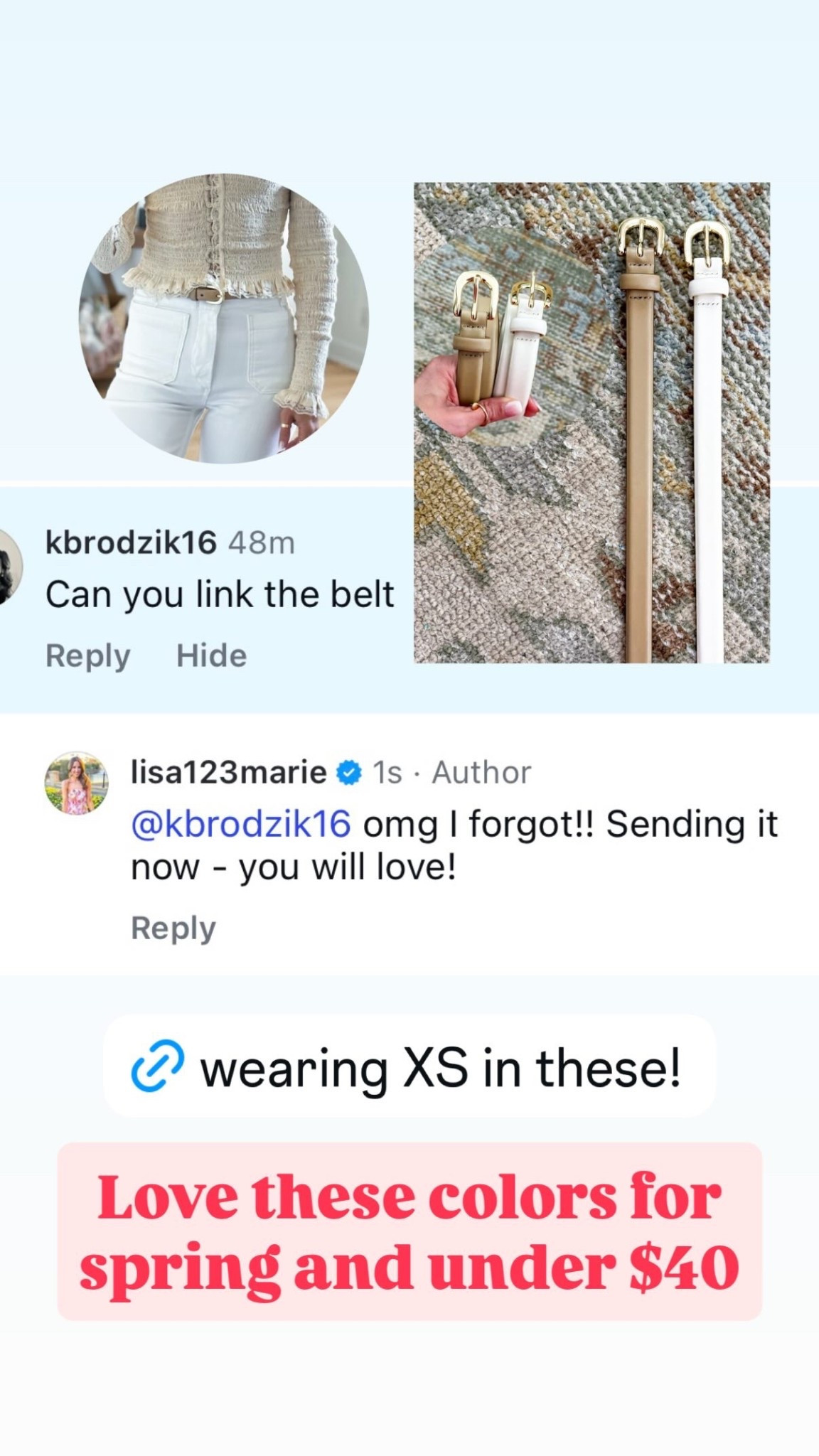 Love these belts for spring and under $40! Spring outfits. Business casual. Spring style. Workwear style. 

#LTKWorkwear #LTKPetite #LTKootd