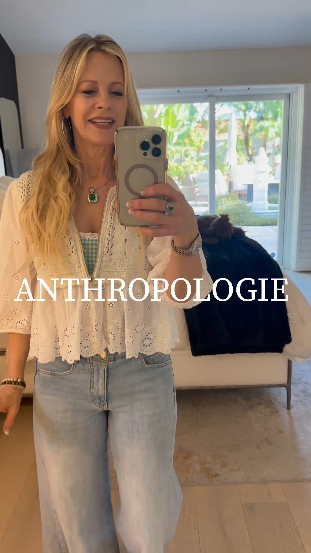 Spring style alert! This feminine mixed media top from Anthropologie is such a fun piece to add to your spring wardrobe. I layered it over a green and white gingham bralette for a fresh pop of pattern and paired it with my favorite Pilcro jeans—so comfortable and flattering. 

Red Carpet of Life, LTK over 50, Tiiu Loigu, jeans, casual spring outfit

#LTKWorkwear #LTKStyleTip #LTKWatchNow