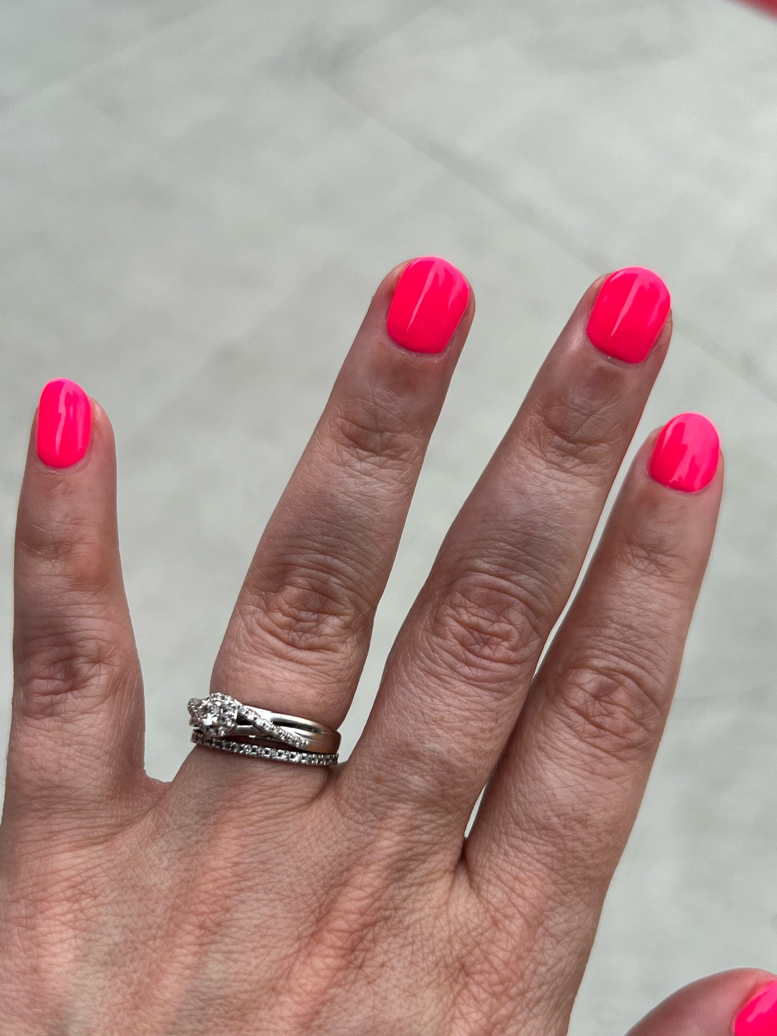 Barbie pink for the win! This is dip polish, done at a Brooklyn salon  