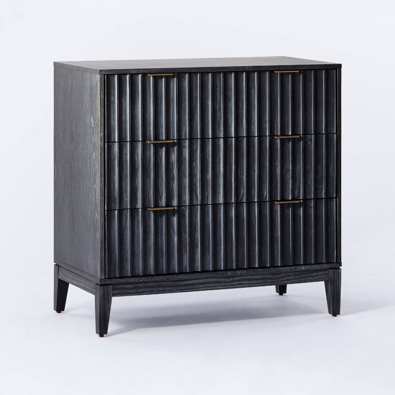 Thousand Oaks Wood Scalloped 3 Drawer Dresser Black - Threshold&#8482; designed with Studio McGee | Target