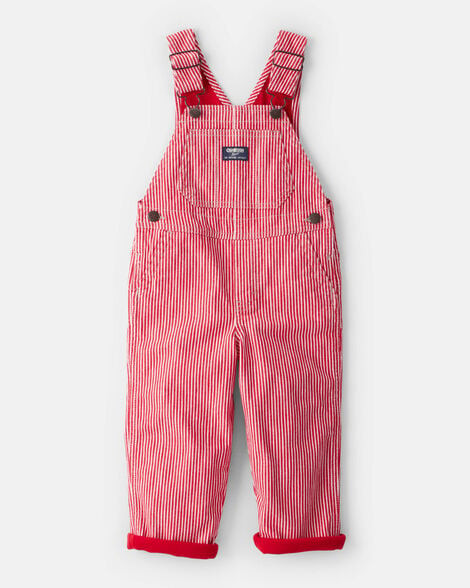 Toddler Hickory Stripe Overalls - Red/Ivory | Carter's Inc