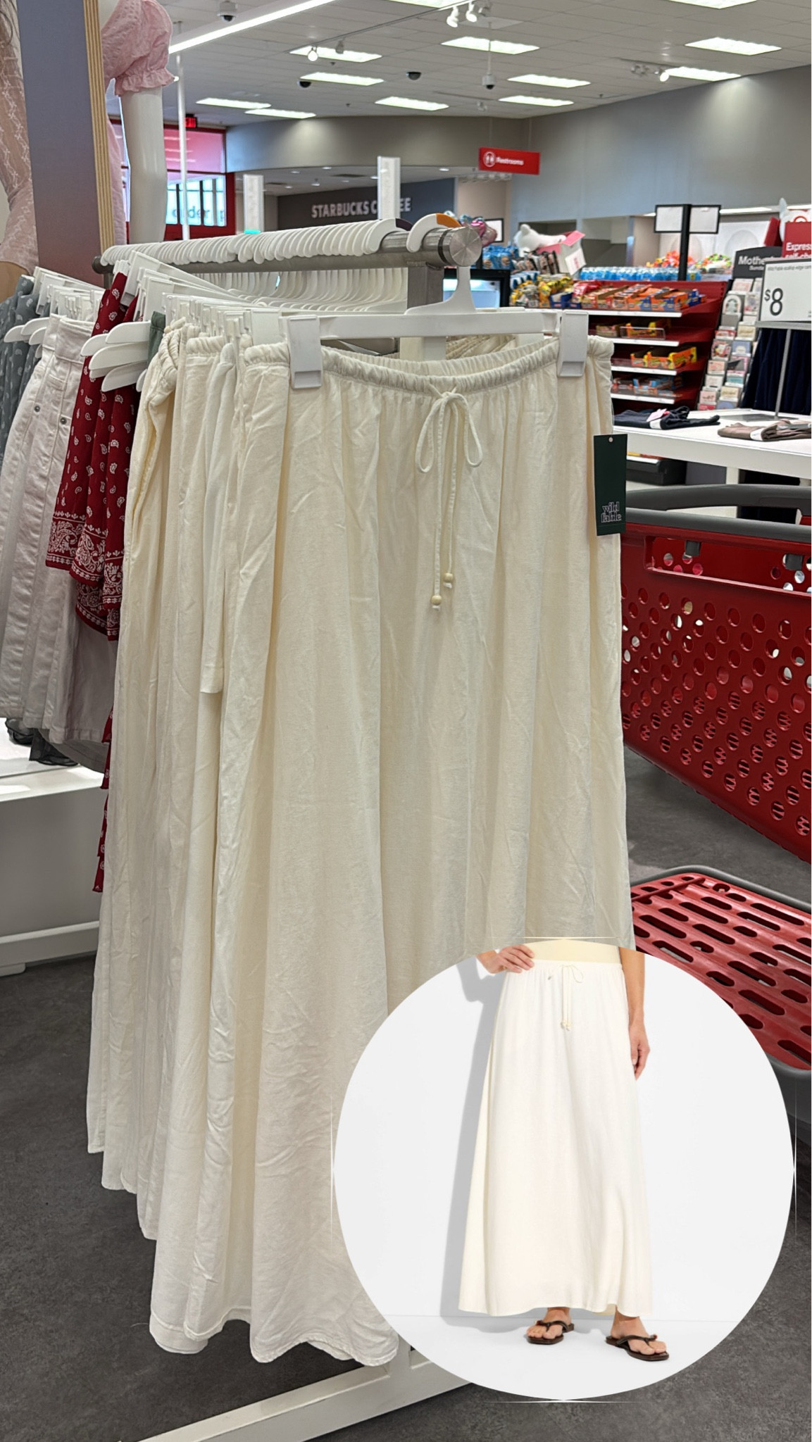 White linen skirt from target! They have a green one too with matching top which is super cute

#LTKSaleAlert #LTKMidsize #LTKootd