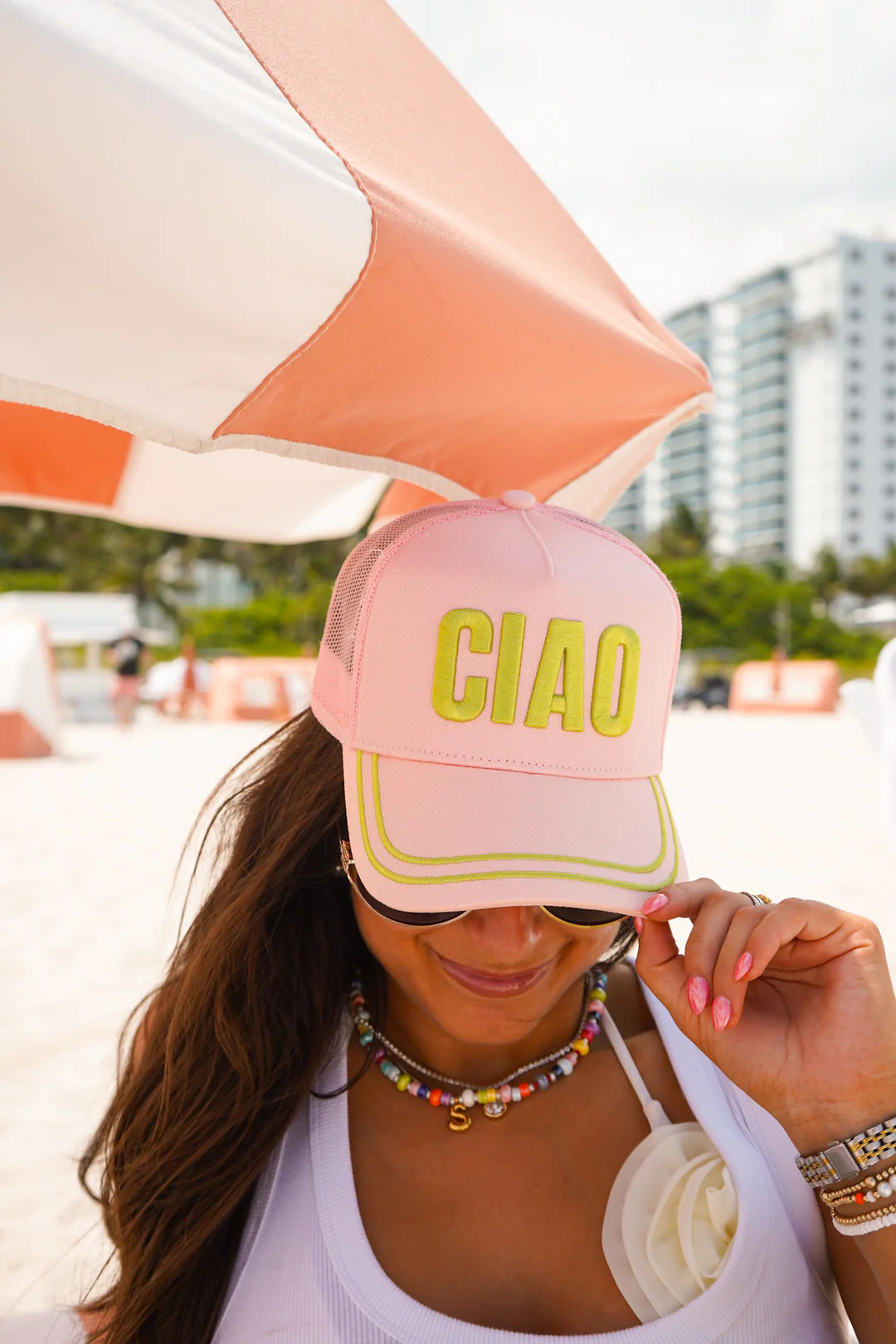 Ciao - Pink Canvas Trucker Hat | KenzKustomz