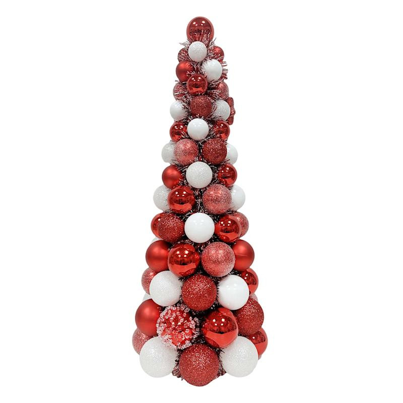 Red & White Ornament Tree, 19" | At Home