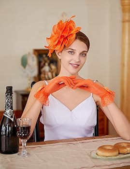 Fascinators Hat Flower Mesh Feathers Headband Derby Hat Clip Tea Party Headwear and Lace Gloves w... | Amazon (US)