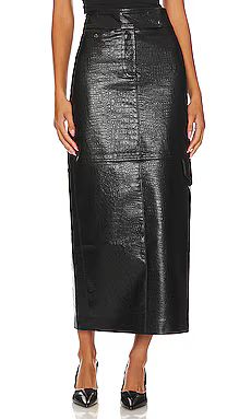 LPA Halle Faux Leather Maxi Skirt in Black from Revolve.com | Revolve Clothing (Global)