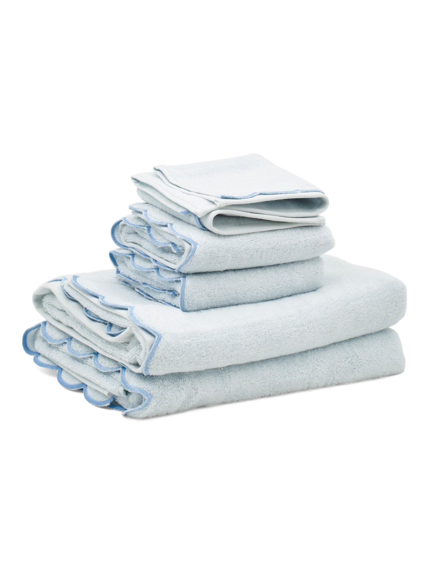 Made In Turkey 6pc Scalloped Embroidered Towels Bundle | Bed & Bath | Marshalls | Marshalls