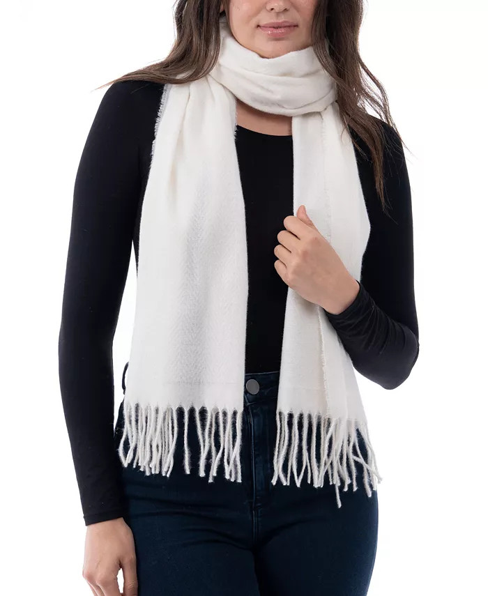 Women's Solid Fringe-Trim Scarf, Created for Macy's | Macy's