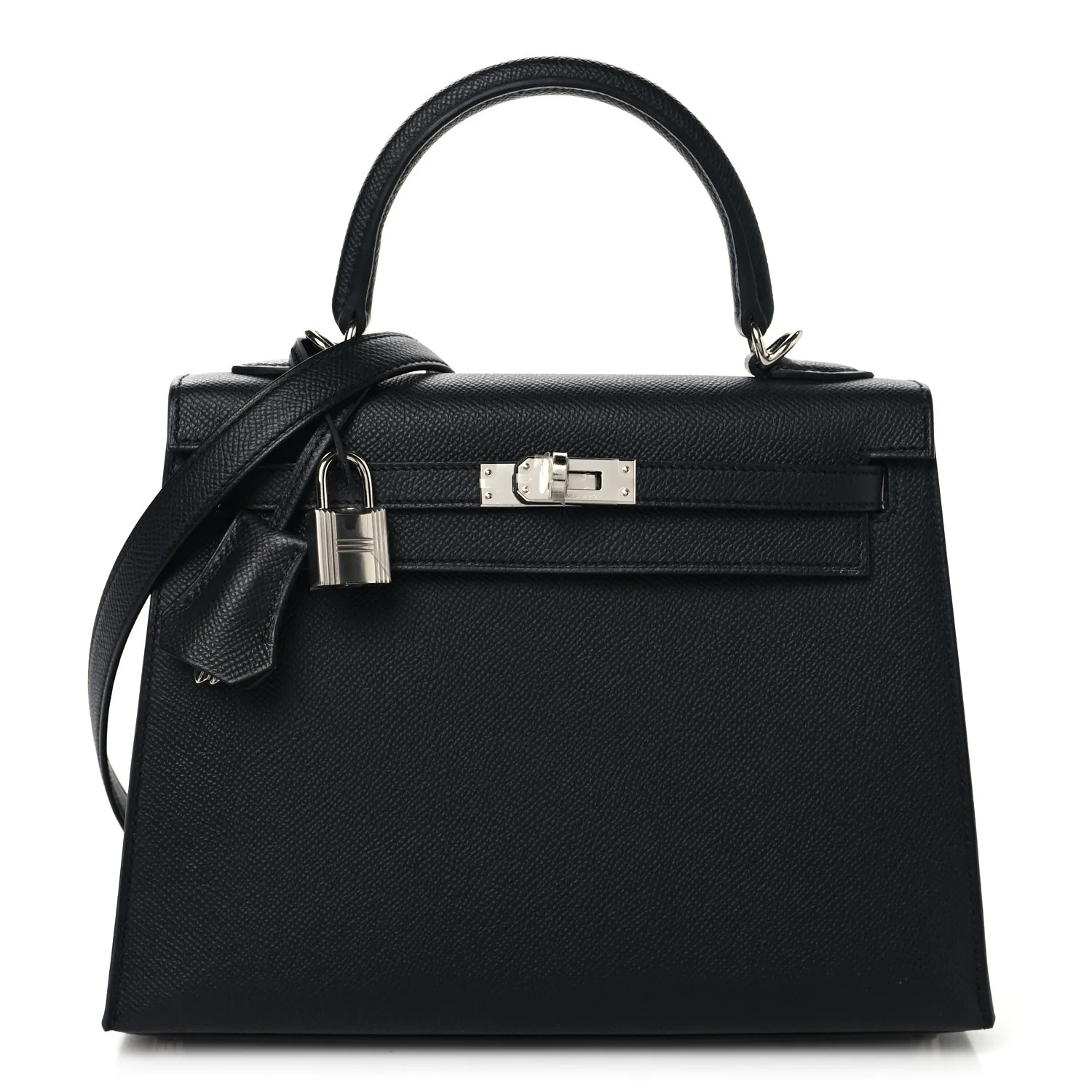 Epsom Kelly Sellier 25 Black | FASHIONPHILE (US)