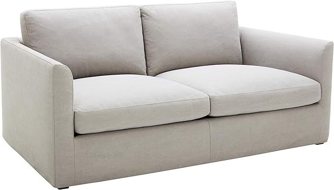 Amazon Brand – Stone & Beam Faraday Down-Filled Casual Slipcovered Sofa, 89"W, Light Grey | Amazon (US)