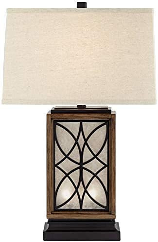 Arthur Rustic Farmhouse Table Lamp with USB and AC Power Outlet in Base LED Nightlight Bronze Rec... | Amazon (US)