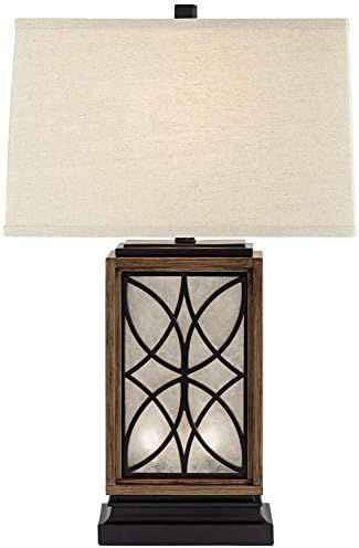 Arthur Rustic Farmhouse Table Lamp with USB and AC Power Outlet in Base LED Nightlight Bronze Rec... | Amazon (US)