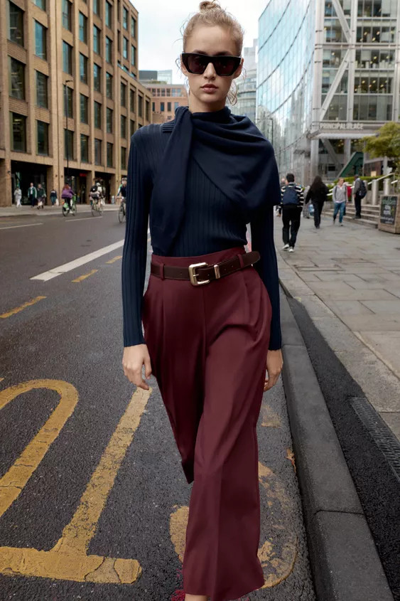 PLEATED BELTED PANTS | Zara US