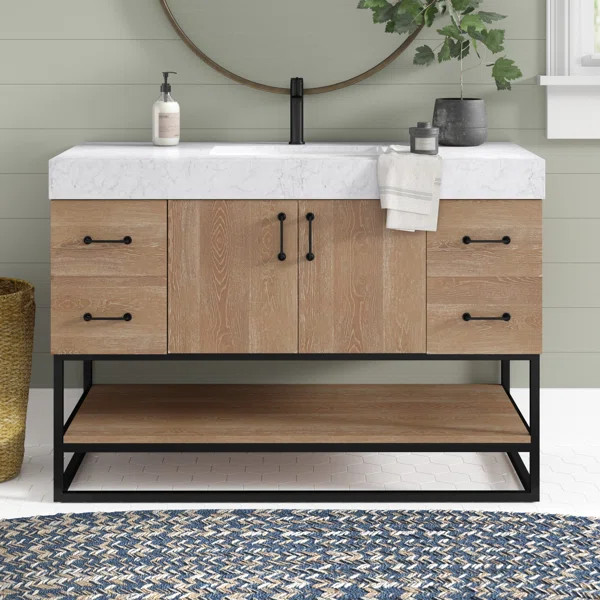 Annice 48'' Free Standing Single Bathroom Vanity with Cultured Marble Top | Wayfair North America