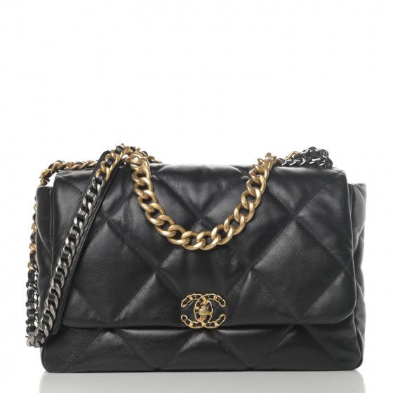 CHANEL

Shiny Goatskin Quilted Maxi Chanel 19 Flap Black | Fashionphile