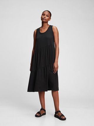 Sleeveless Tiered Ruffle Midi Dress | Gap (US)