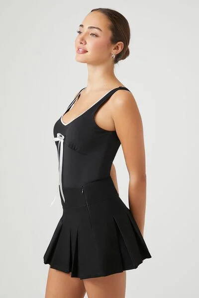 Bow Ricrac-Trim Bodysuit | Forever 21