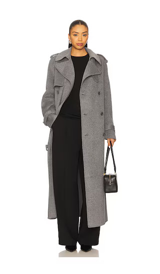Rumi Belted Long Coat in Heather Grey | Revolve Clothing (Global)