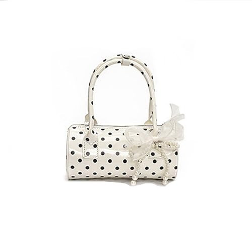 JNZGYBW Women's Polka Dot Top Handle Bag Cylindrical with Zipper Casual Shoulder Bag | Amazon (US)