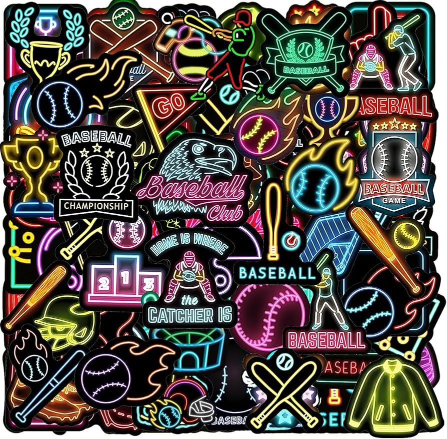 120 Pcs Neon Baseball Sticker Packs, Baseball Party Favors Sports Themed Birthday Party Supplies ... | Amazon (US)