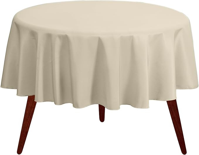 Gee Di Moda Round Tablecloth - 70 Inch Ivory Round Table Cloth for 24 to 48 Inch Round Tables - H... | Amazon (US)