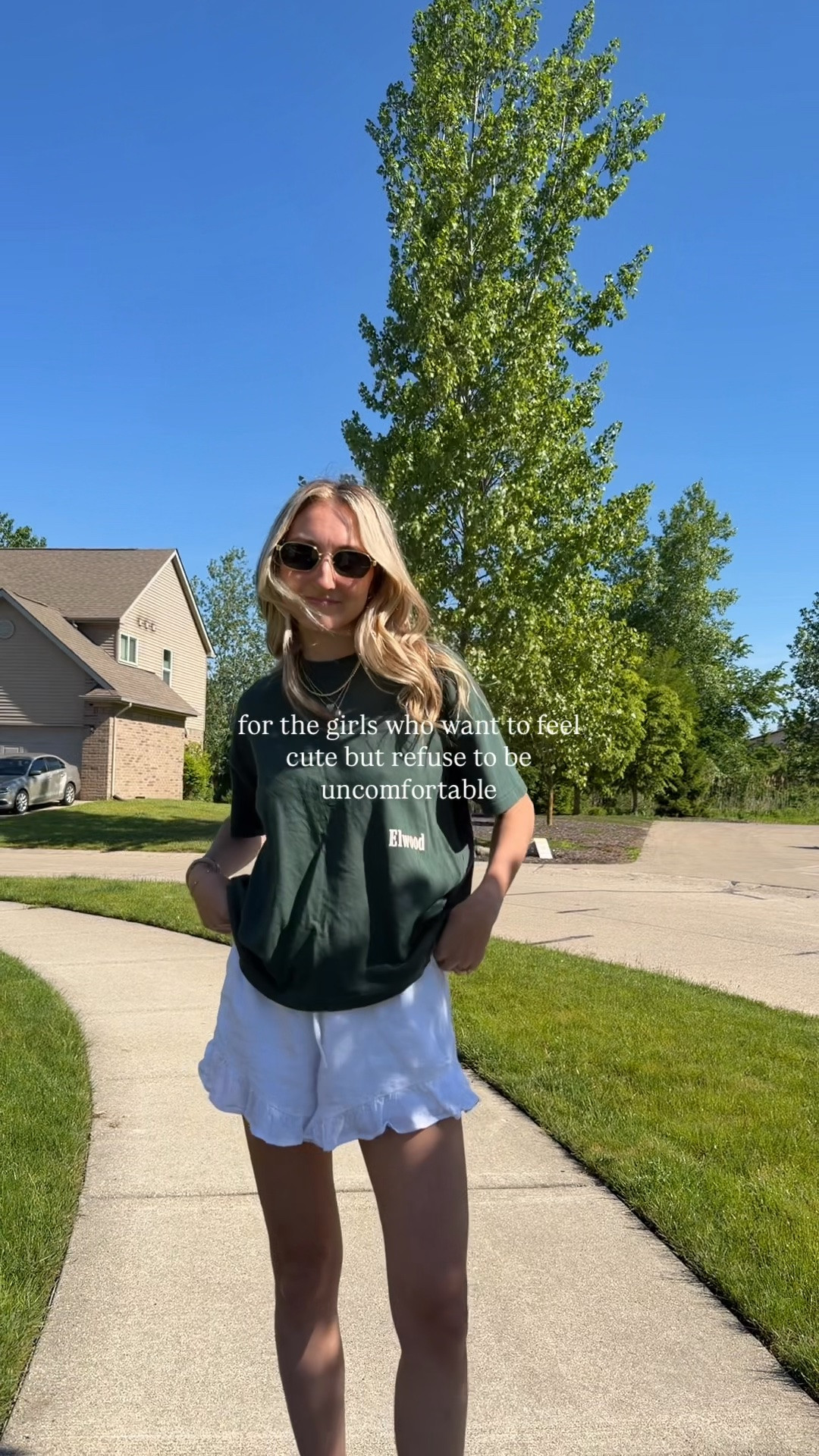 Cute + comfy ✨ wearing xs in shorts and xs in tee. Tee is Nordstrom but sold out and can’t link