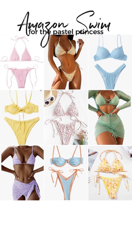 Amazon swim for the pastel princess! Pretty pastels, florals, solids, prints, 3 piece swim sets, swim bikinis for spring break, vaca, pool, beach, whatever! All affordable, trendy and come in several colors/sizes. Amazon find, swimwear, swim style.

#LTKunder50 #LTKFind #LTKswim