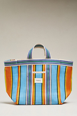 Maeve Striped Mesh Tote Bag | Anthropologie (US)