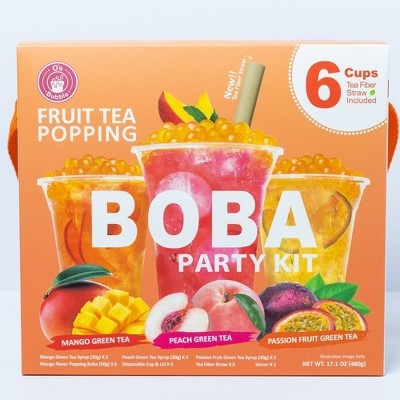O's Bubble Instant Marbling Popping Boba Party Kit- Peach/Mango/Passion Fruit - 17.1oz | Target