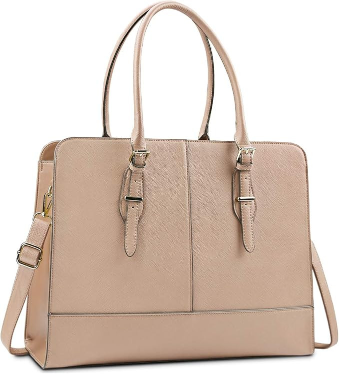Laptop Bag for Women Leather Work Tote 15.6 Inch Laptop for Computer Bag Waterproof Business Offi... | Amazon (US)