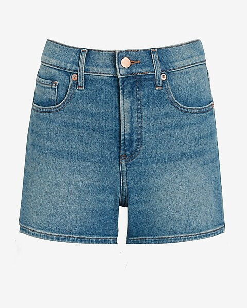 High Waisted 90's Medium Wash Jean Shorts | Express