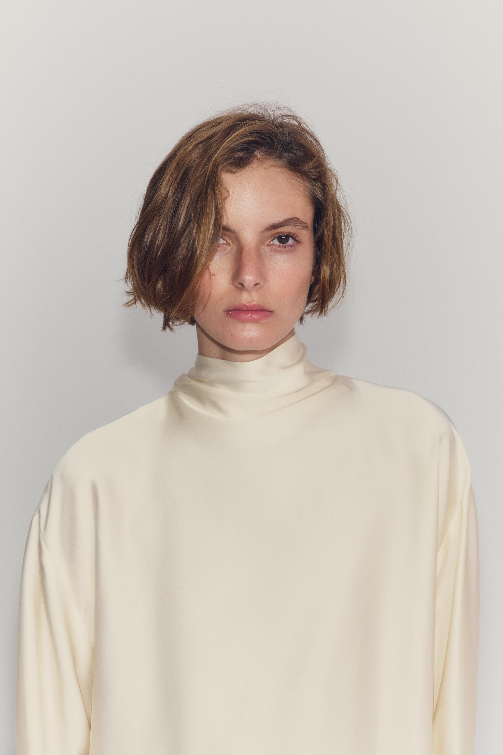 ZW COLLECTION SATIN TIE SHIRT | Zara US