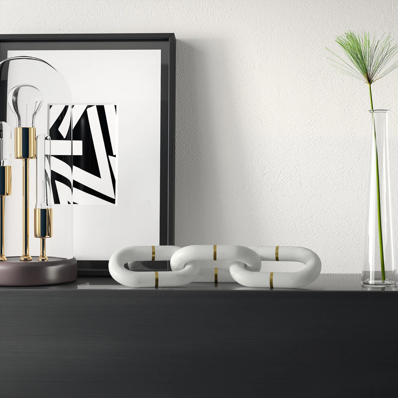 Annelijn Marble Chain with Brass Accent Sculpture | Wayfair North America