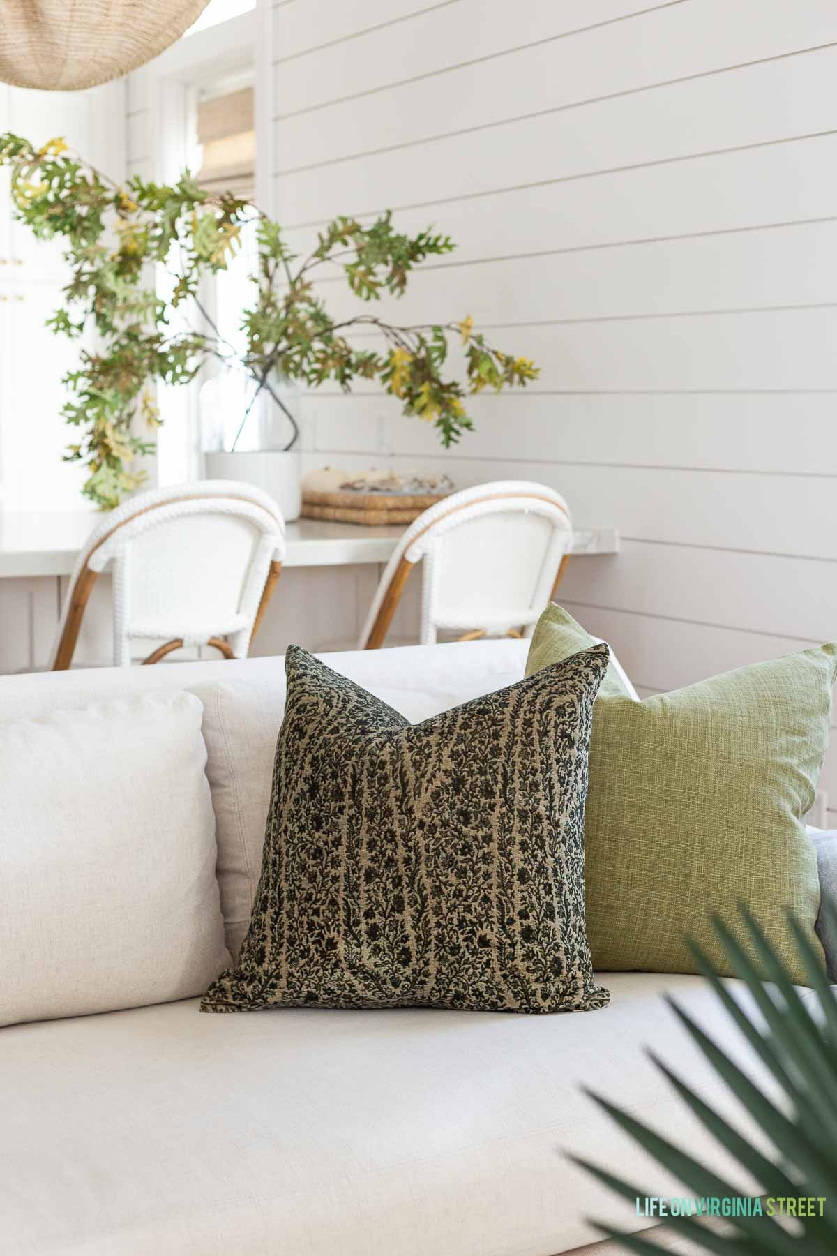 modern living room decor // coastal living room // throw pillows // faux stems  

 #LTKSeasonal #LTKHome #LTKFindsUnder100