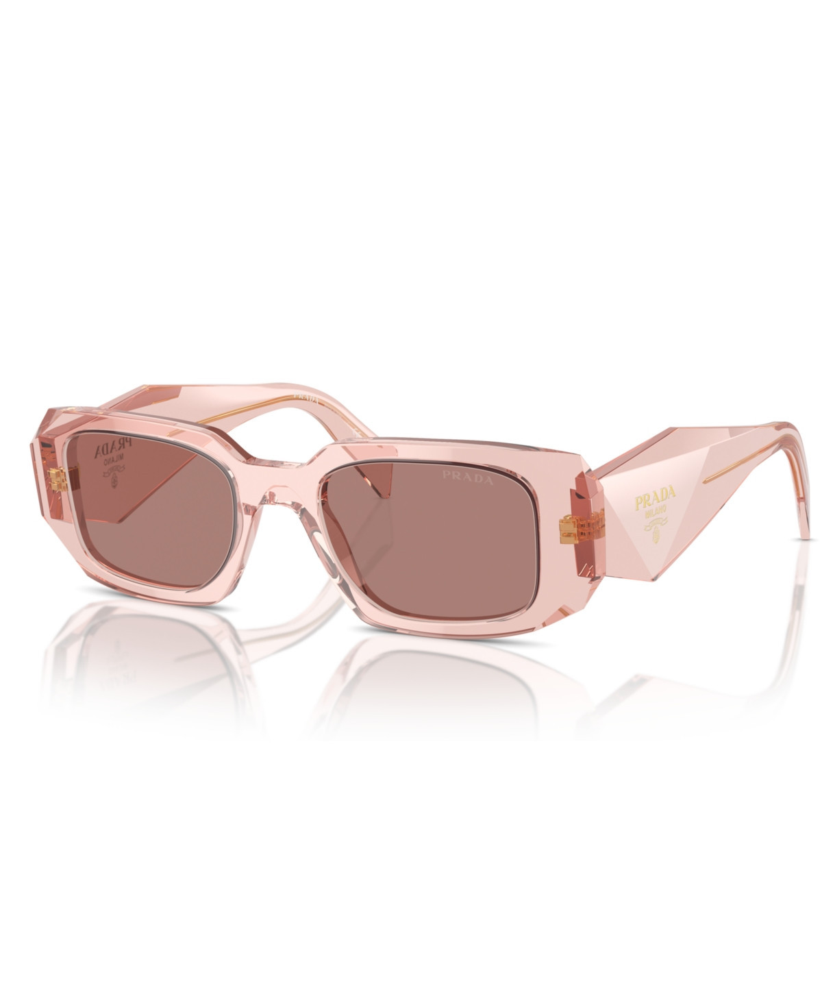Prada Symbole Rectangular Women's Sunglasses, Pr 17WS - Transparent Peach | Macy's