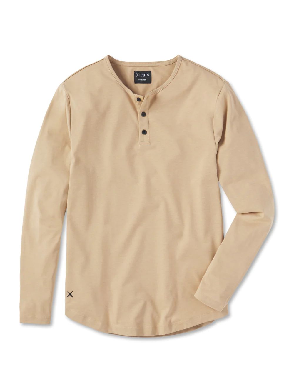 AO Long Sleeve Henley Curve-Hem | Cuts Clothing