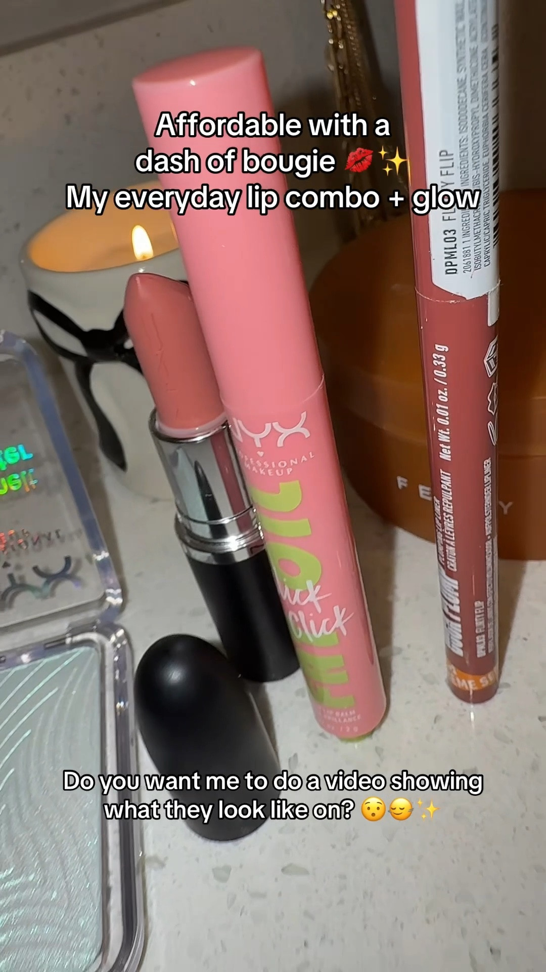 Everyday glam, but make it affordable-meets-bougie 💄✨ My staple lip combo..  Nyxcosmetics lip liner, gloss, and my new highlighter (the glow is unreal 😍), topped with maccosmetics lipstick for that perfect finis. Have you tried any of these products? 

#LTKGiftGuide #LTKHoliday #LTKBeauty